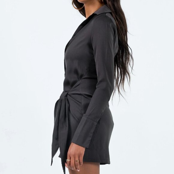 Princess Polly Bodeni Long Sleeve Mini Dress Black | Size 2 - Picture 7 of 8